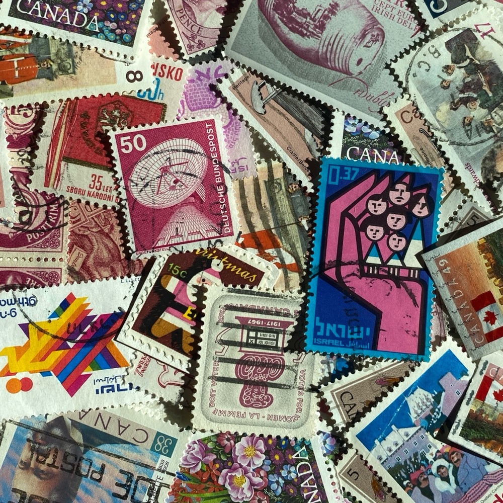 50 Pink Postage Stamps
